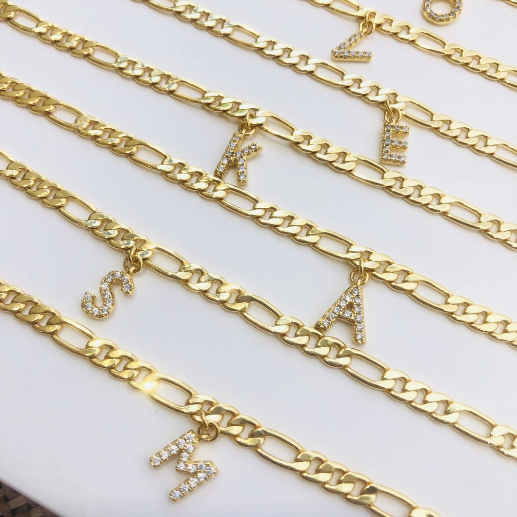 Diamond letter anklets